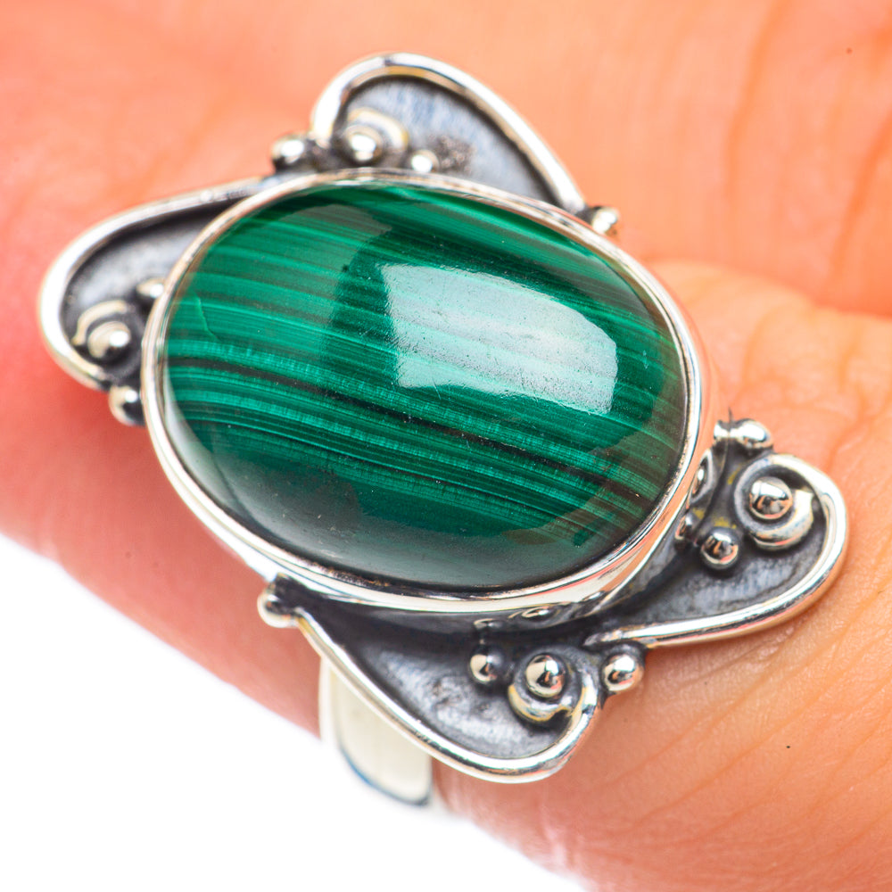 Malachite Rings handcrafted by Ana Silver Co - RING68184
