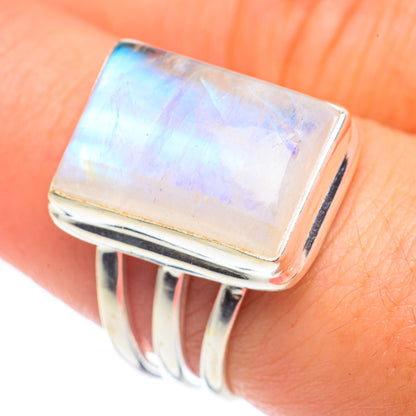 Rainbow Moonstone Rings handcrafted by Ana Silver Co - RING68200