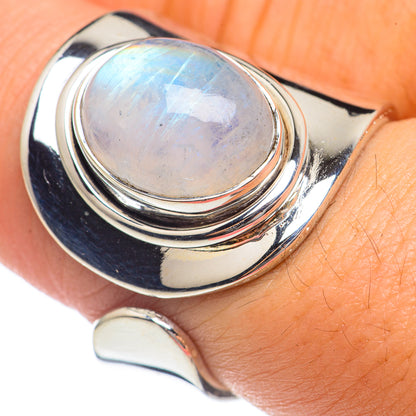 Rainbow Moonstone Rings handcrafted by Ana Silver Co - RING68203