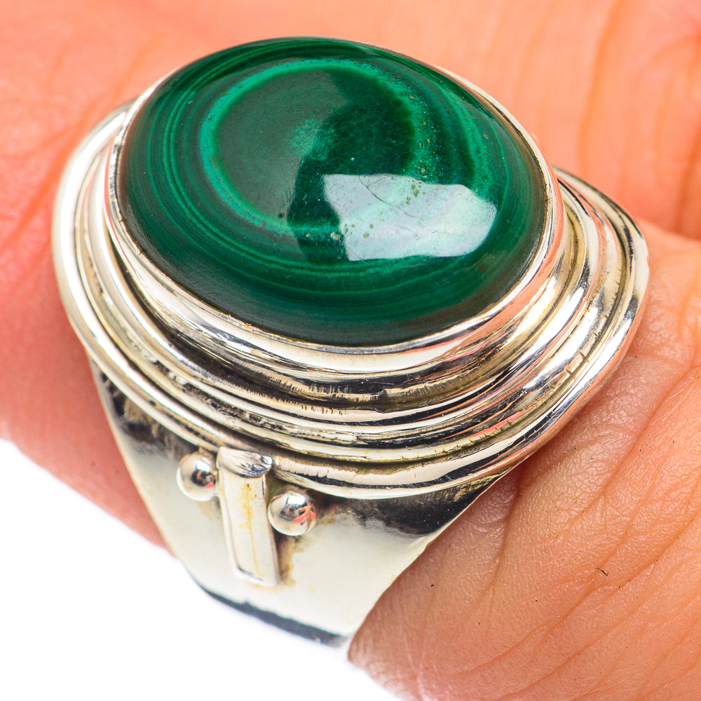 Malachite Rings handcrafted by Ana Silver Co - RING68211