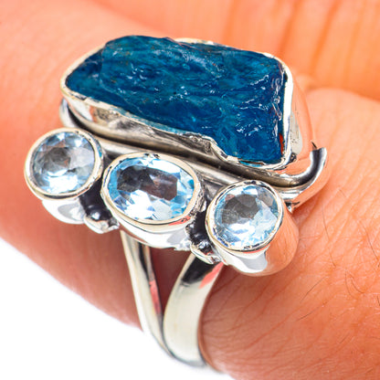 Apatite, Blue Topaz Rings handcrafted by Ana Silver Co - RING68257