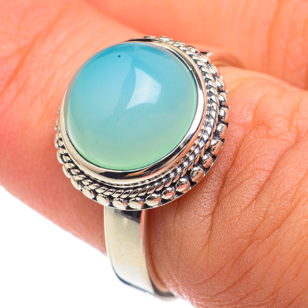 Aqua Chalcedony Rings handcrafted by Ana Silver Co - RING68260