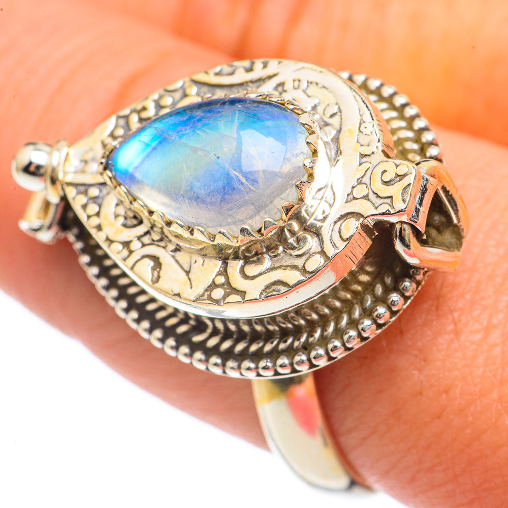 Rainbow Moonstone Rings handcrafted by Ana Silver Co - RING68277