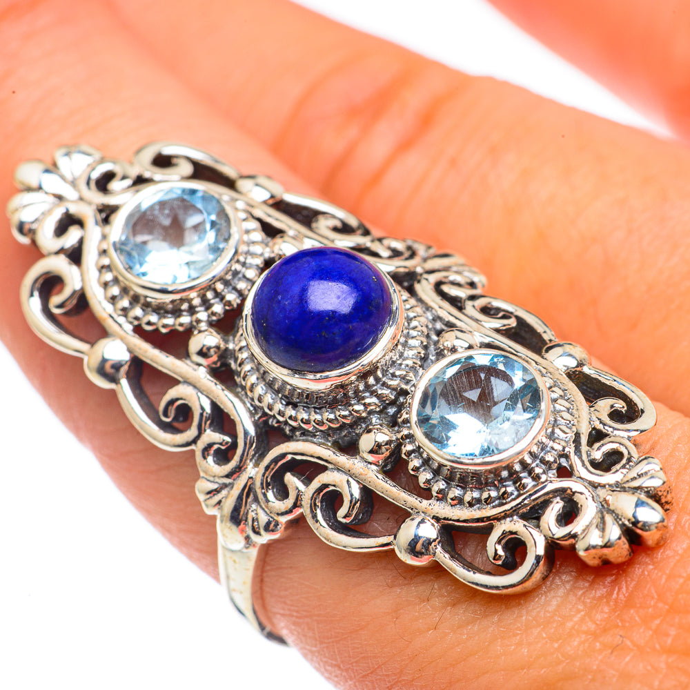 Lapis Lazuli, Blue Topaz Rings handcrafted by Ana Silver Co - RING68289