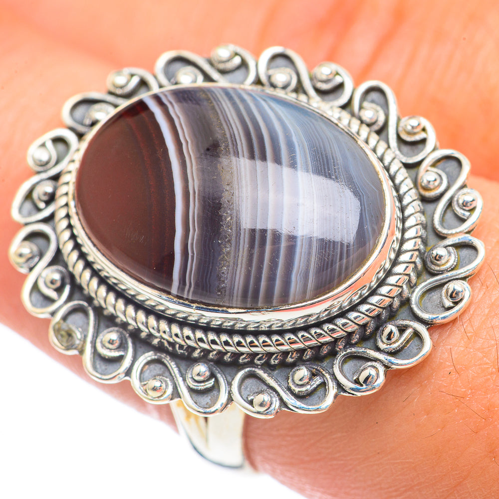Botswana Agate Rings handcrafted by Ana Silver Co - RING68294