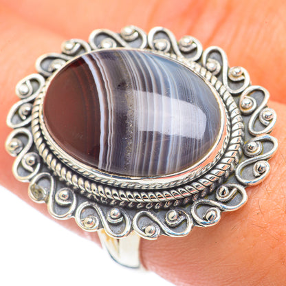Botswana Agate Rings handcrafted by Ana Silver Co - RING68294