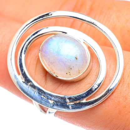 Rainbow Moonstone Rings handcrafted by Ana Silver Co - RING68310