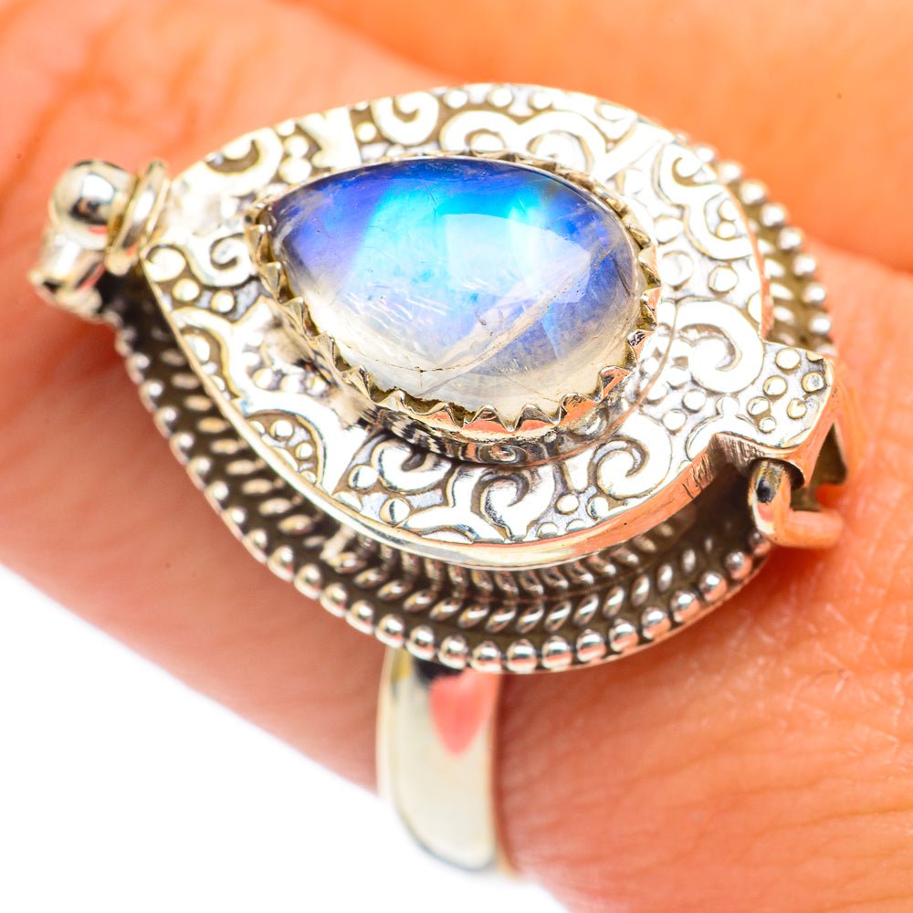 Rainbow Moonstone Rings handcrafted by Ana Silver Co - RING68311