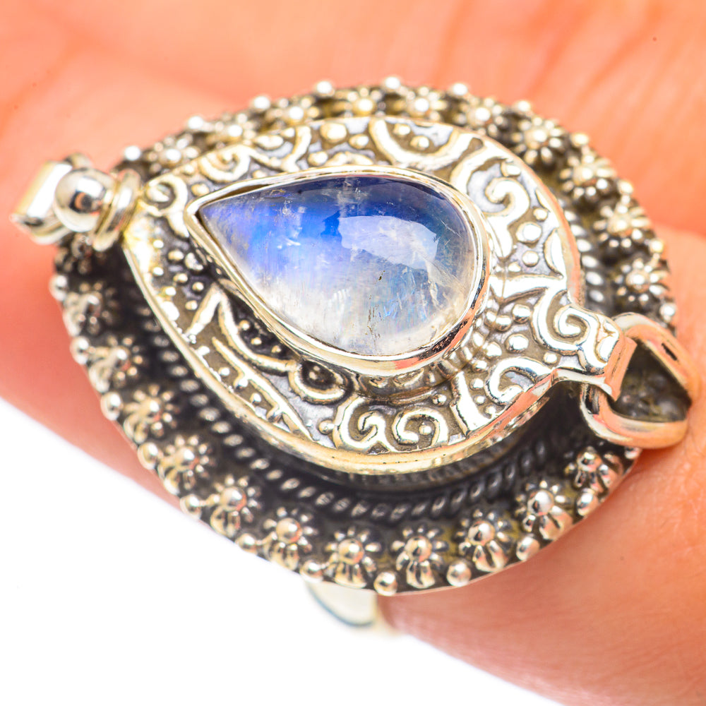 Rainbow Moonstone Rings handcrafted by Ana Silver Co - RING68341