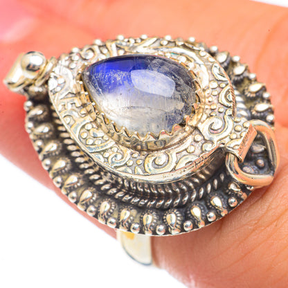 Rainbow Moonstone Rings handcrafted by Ana Silver Co - RING68344