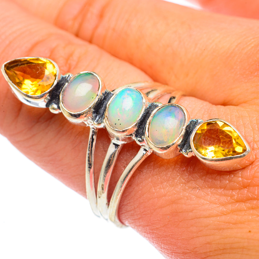 Ethiopian Opal, Citrine Rings handcrafted by Ana Silver Co - RING68346
