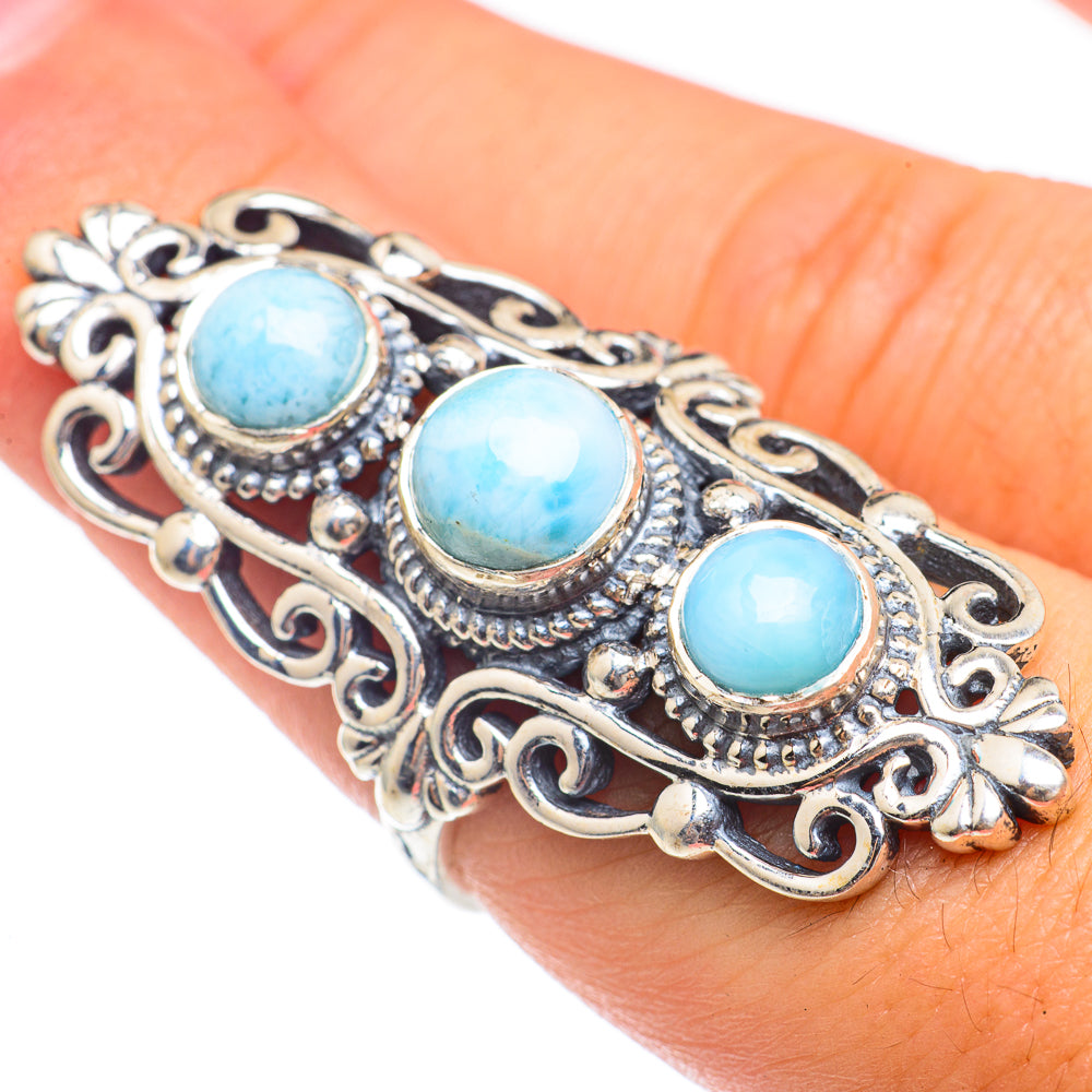 Larimar Rings handcrafted by Ana Silver Co - RING68348