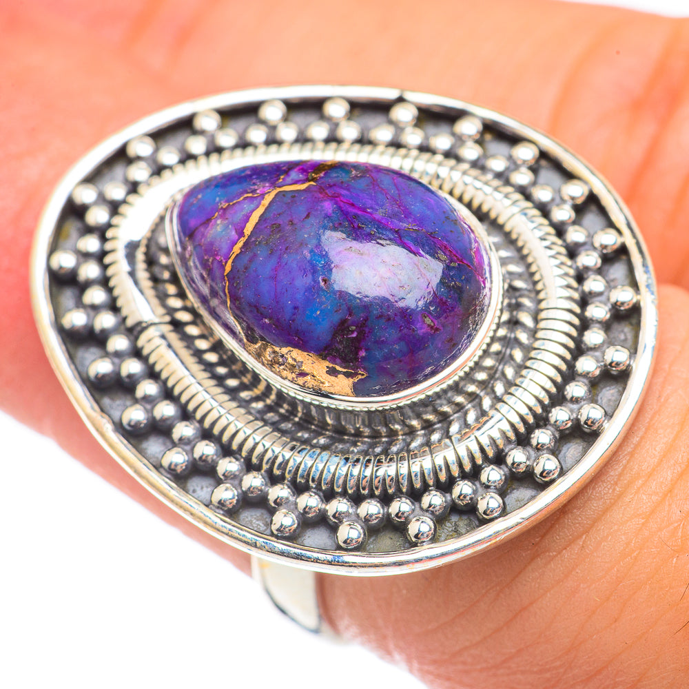 Purple Copper Composite Turquoise Rings handcrafted by Ana Silver Co - RING68358