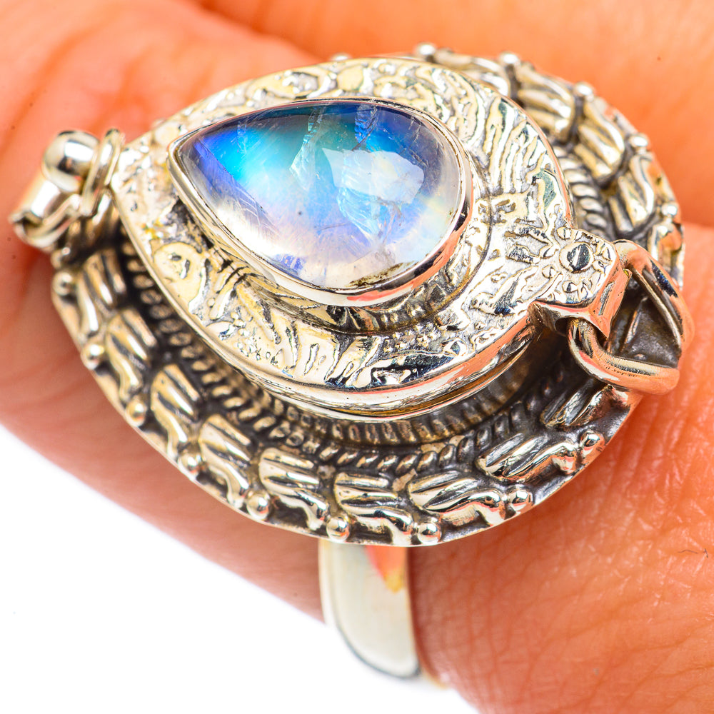 Rainbow Moonstone Rings handcrafted by Ana Silver Co - RING68369