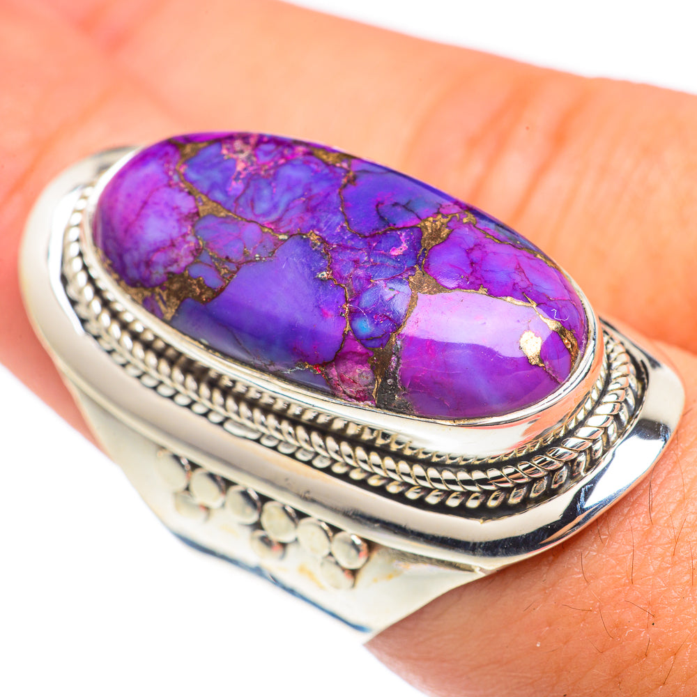 Purple Copper Composite Turquoise Rings handcrafted by Ana Silver Co - RING68373