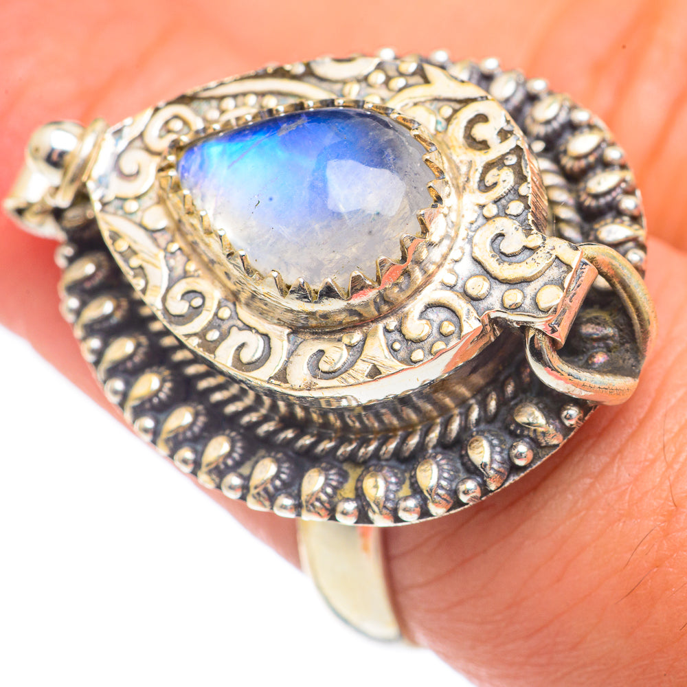 Rainbow Moonstone Rings handcrafted by Ana Silver Co - RING68374
