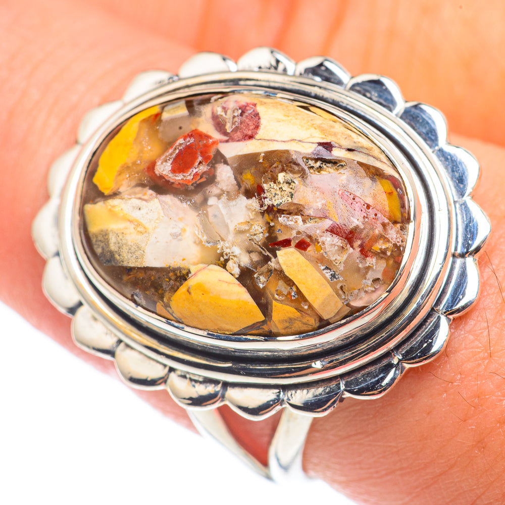 Brecciated Mookaite Rings handcrafted by Ana Silver Co - RING68386