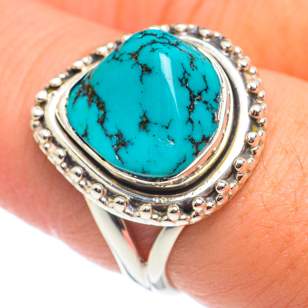 Tibetan Turquoise Rings handcrafted by Ana Silver Co - RING68409