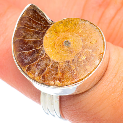 Ammonite Fossil Rings handcrafted by Ana Silver Co - RING68419