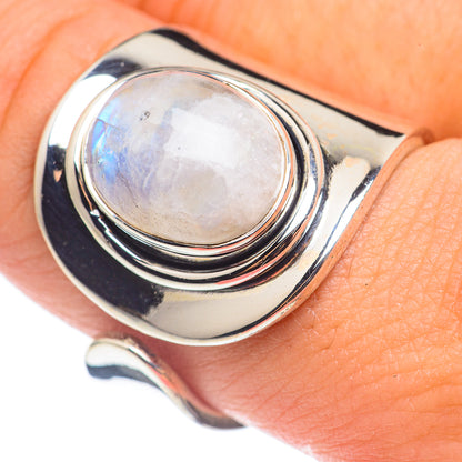 Rainbow Moonstone Rings handcrafted by Ana Silver Co - RING68469
