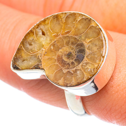 Ammonite Fossil Rings handcrafted by Ana Silver Co - RING68513