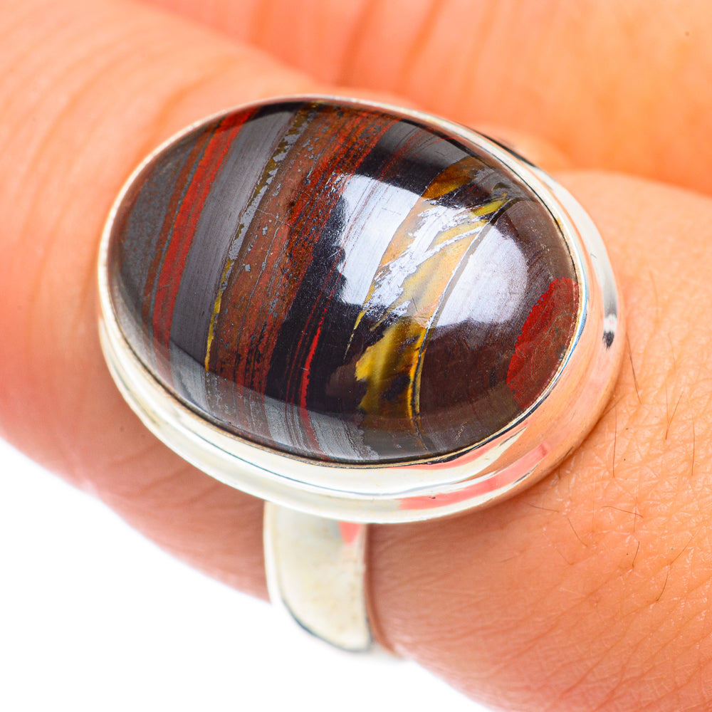 Red Tiger Iron Rings handcrafted by Ana Silver Co - RING68544