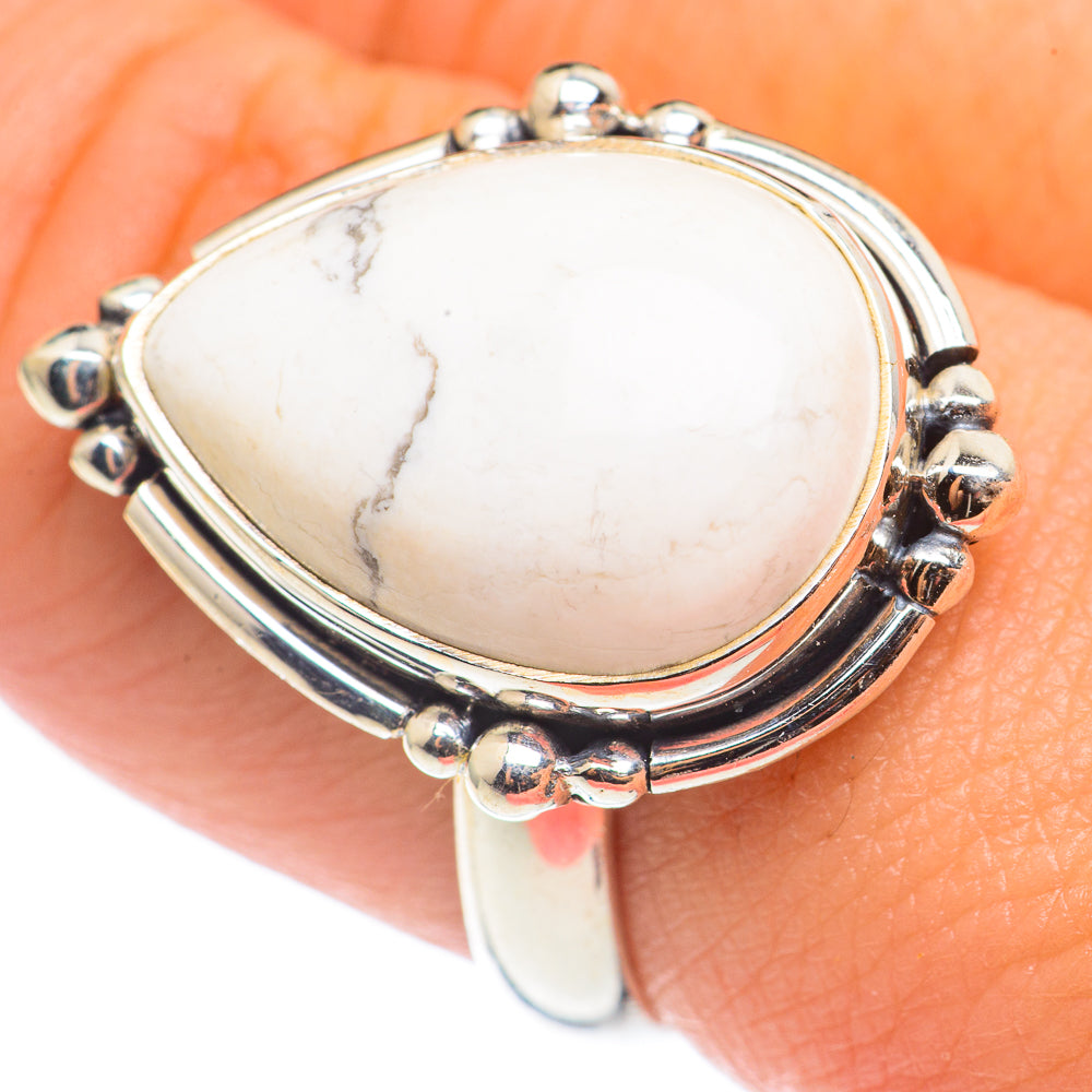 Howlite Rings handcrafted by Ana Silver Co - RING68556