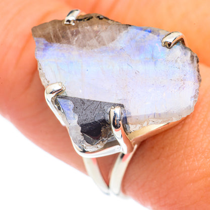 Rainbow Moonstone Rings handcrafted by Ana Silver Co - RING68587