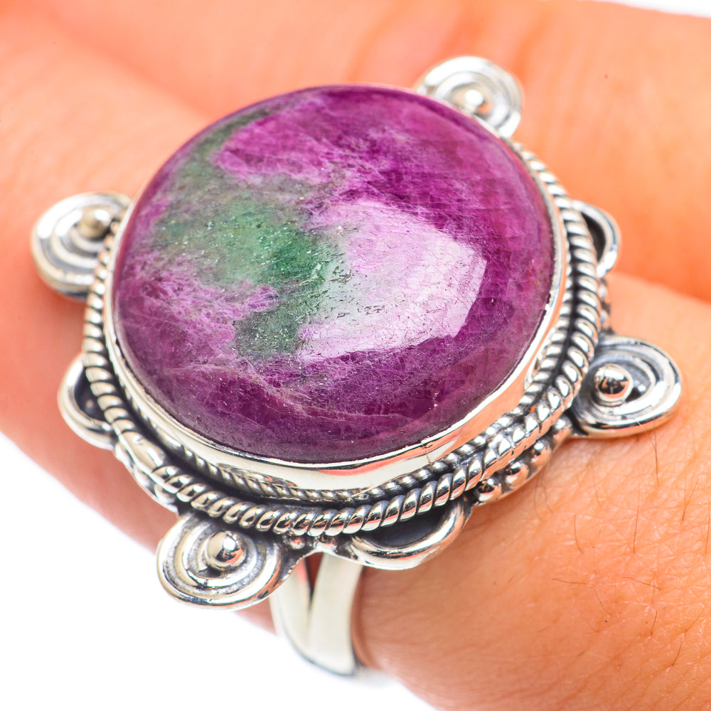 Ruby Zoisite Rings handcrafted by Ana Silver Co - RING68637