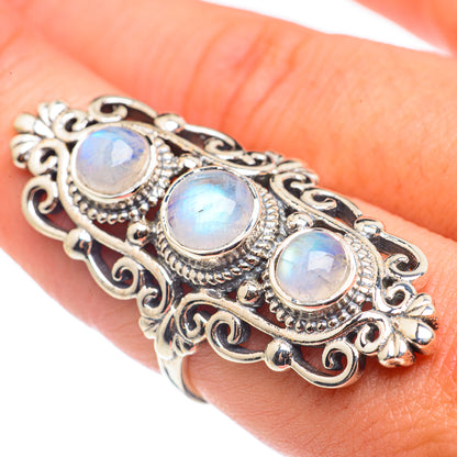 Rainbow Moonstone Rings handcrafted by Ana Silver Co - RING68645