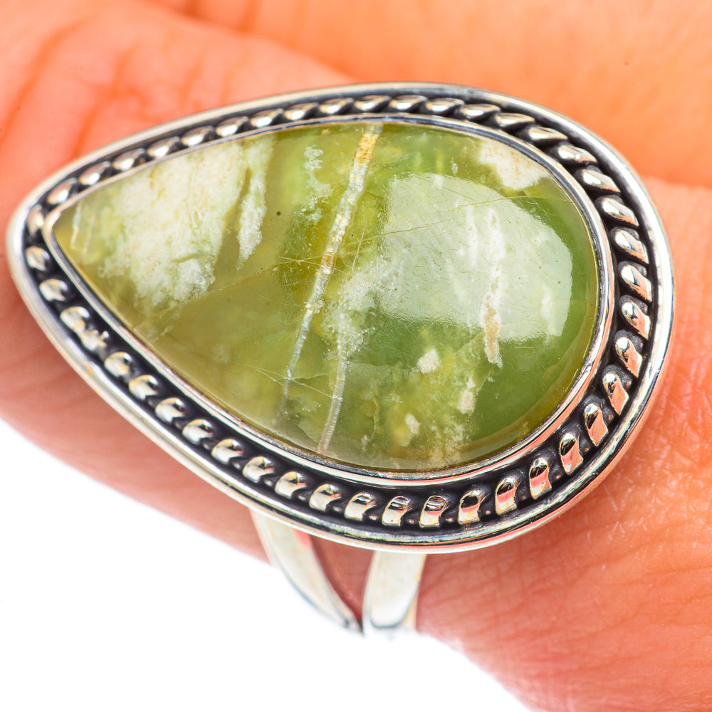 Australian Green Opal Rings handcrafted by Ana Silver Co - RING68662