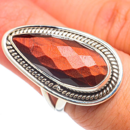 Red Tiger Eye Rings handcrafted by Ana Silver Co - RING68663