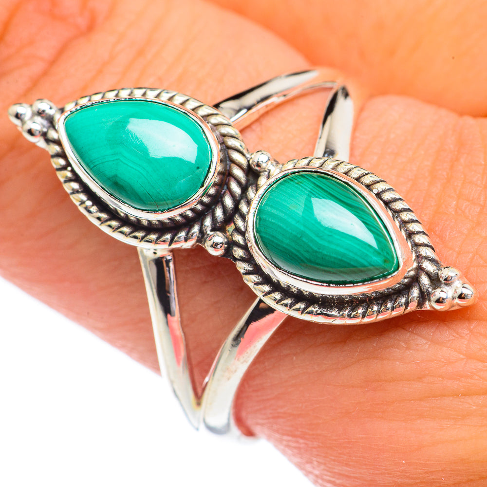 Malachite Rings handcrafted by Ana Silver Co - RING68679