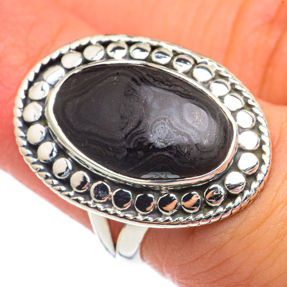 Psilomelane Dendrite Rings handcrafted by Ana Silver Co - RING68700