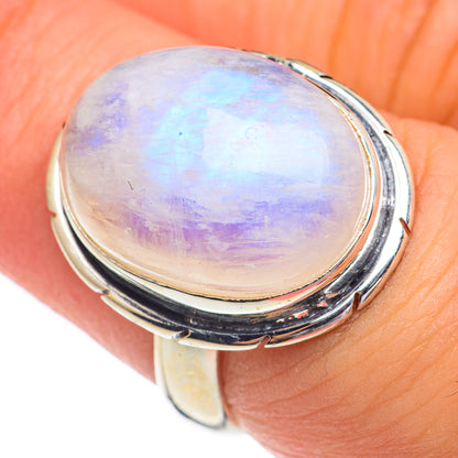 Rainbow Moonstone Rings handcrafted by Ana Silver Co - RING68704