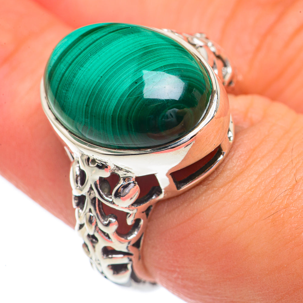 Malachite Rings handcrafted by Ana Silver Co - RING68716