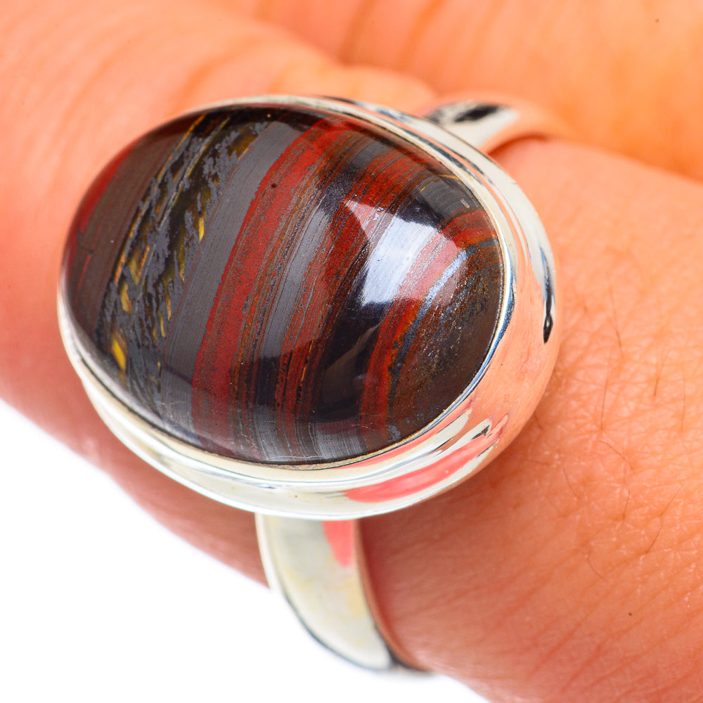 Red Tiger Iron Rings handcrafted by Ana Silver Co - RING68720