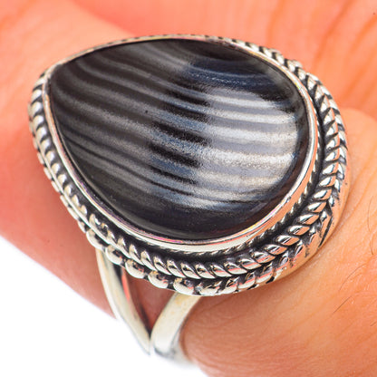 Psilomelane Dendrite Rings handcrafted by Ana Silver Co - RING68736