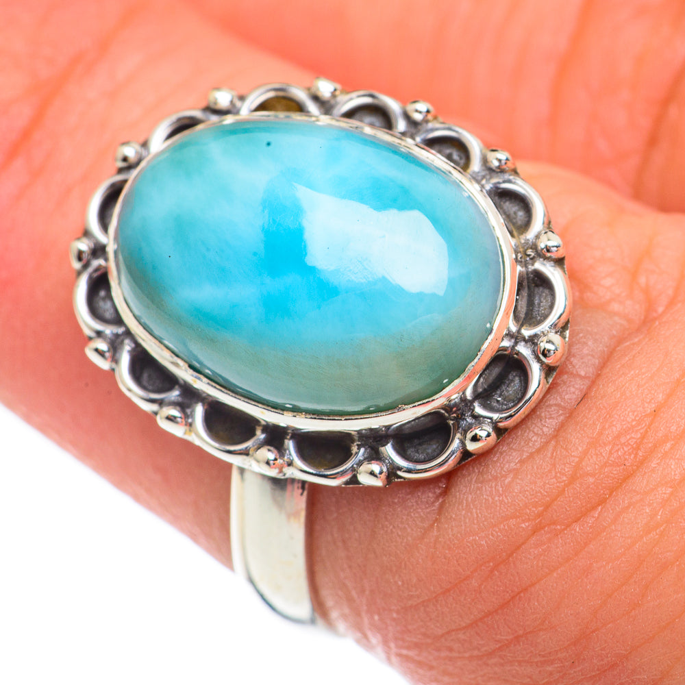 Larimar Rings handcrafted by Ana Silver Co - RING68743