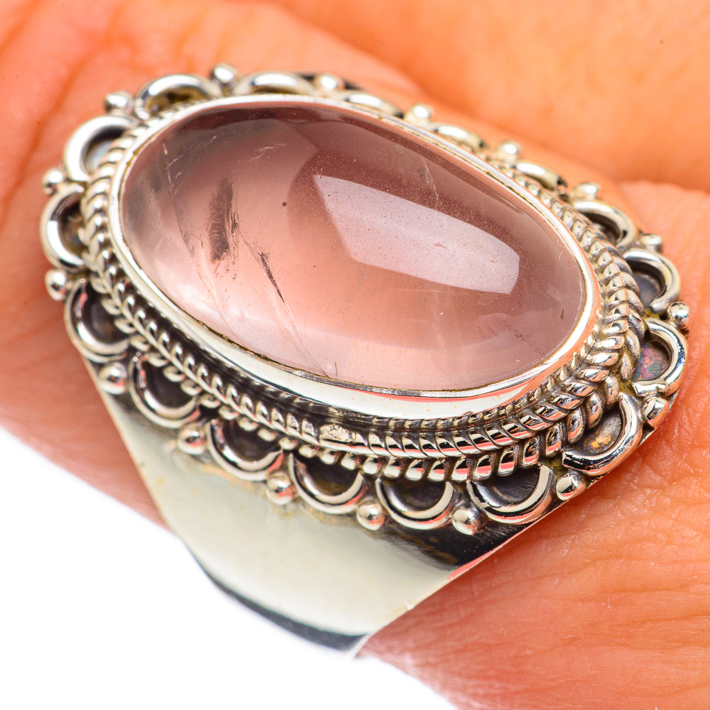 Rose Quartz Rings handcrafted by Ana Silver Co - RING68758