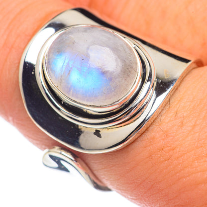 Rainbow Moonstone Rings handcrafted by Ana Silver Co - RING68804