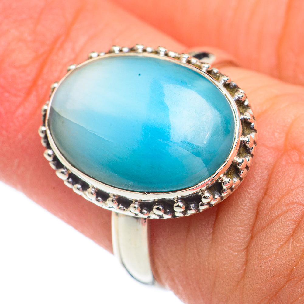 Larimar Rings handcrafted by Ana Silver Co - RING68812