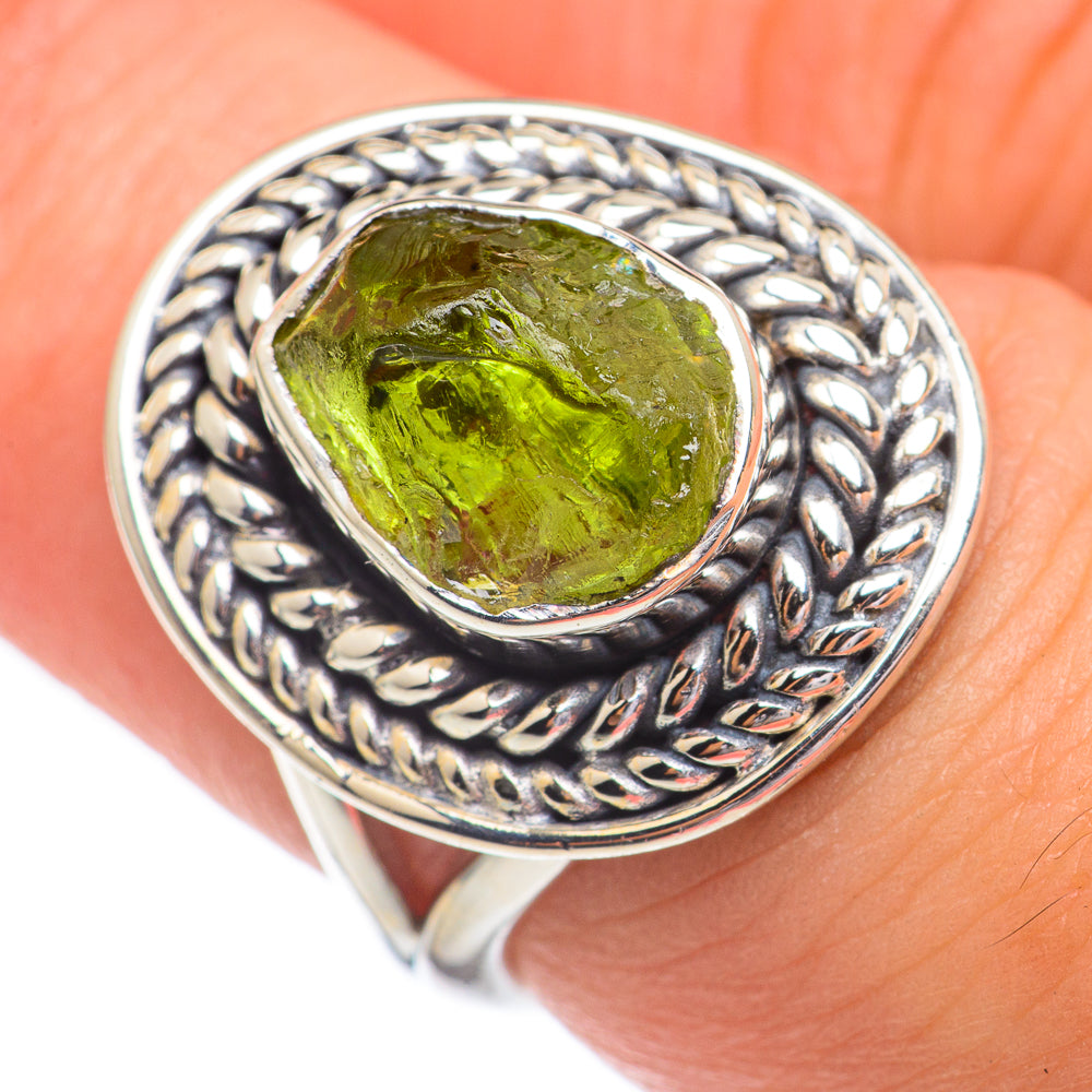 Green Tourmaline Rings handcrafted by Ana Silver Co - RING68814