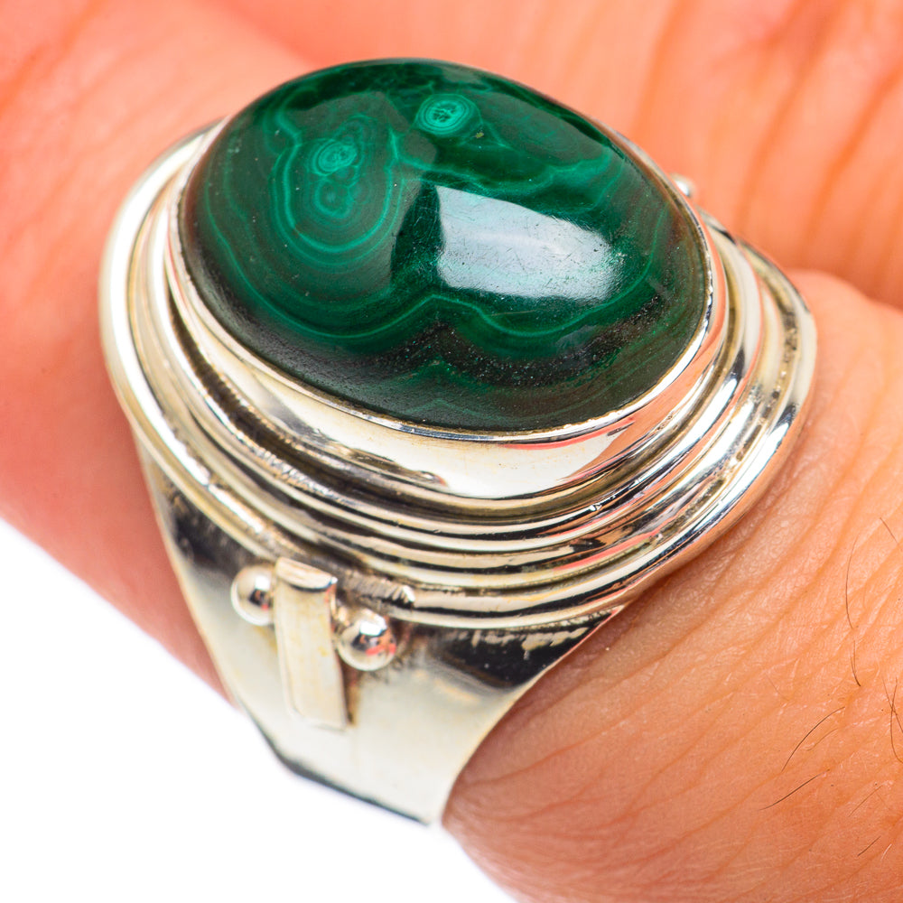 Malachite Rings handcrafted by Ana Silver Co - RING68815