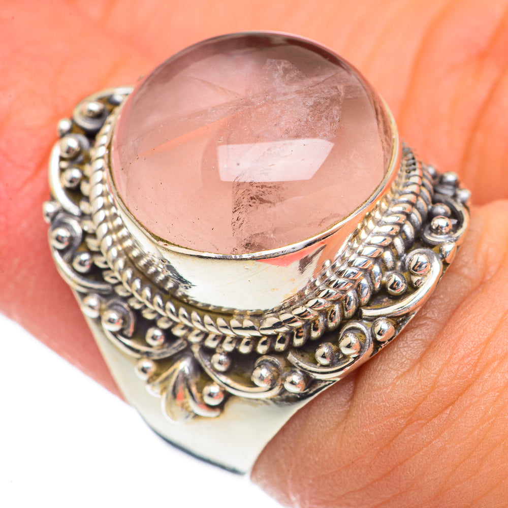 Rose Quartz Rings handcrafted by Ana Silver Co - RING68826
