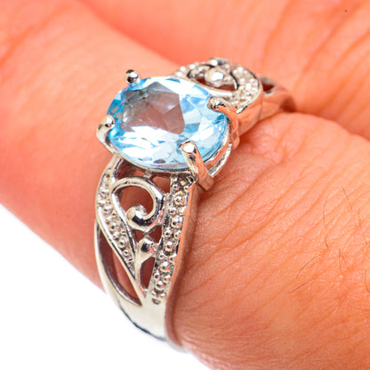 Blue Topaz Rings handcrafted by Ana Silver Co - RING68872
