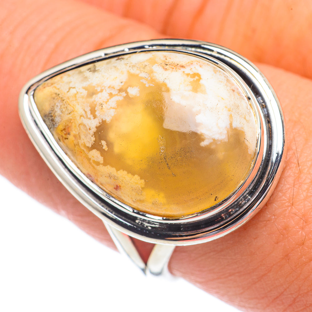 Plume Agate Rings handcrafted by Ana Silver Co - RING68883