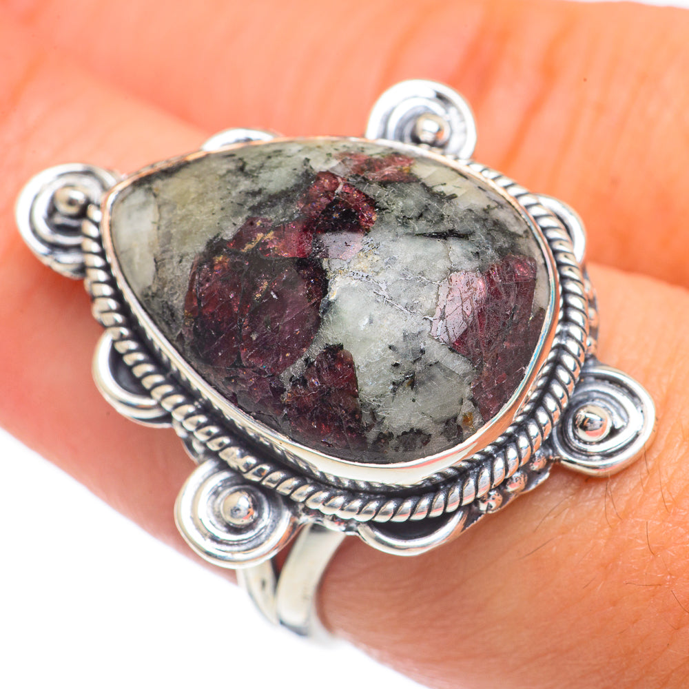 Russian Eudialyte Rings handcrafted by Ana Silver Co - RING68940
