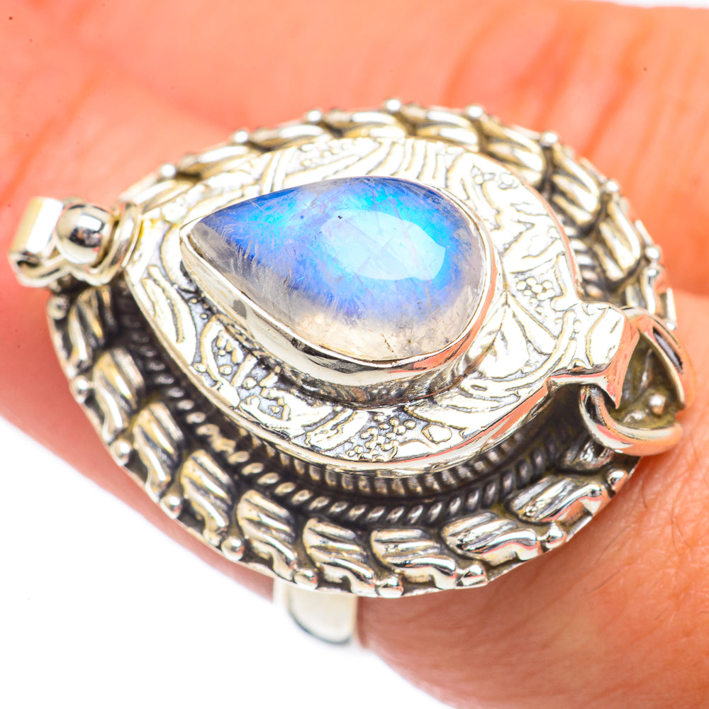 Rainbow Moonstone Rings handcrafted by Ana Silver Co - RING68949