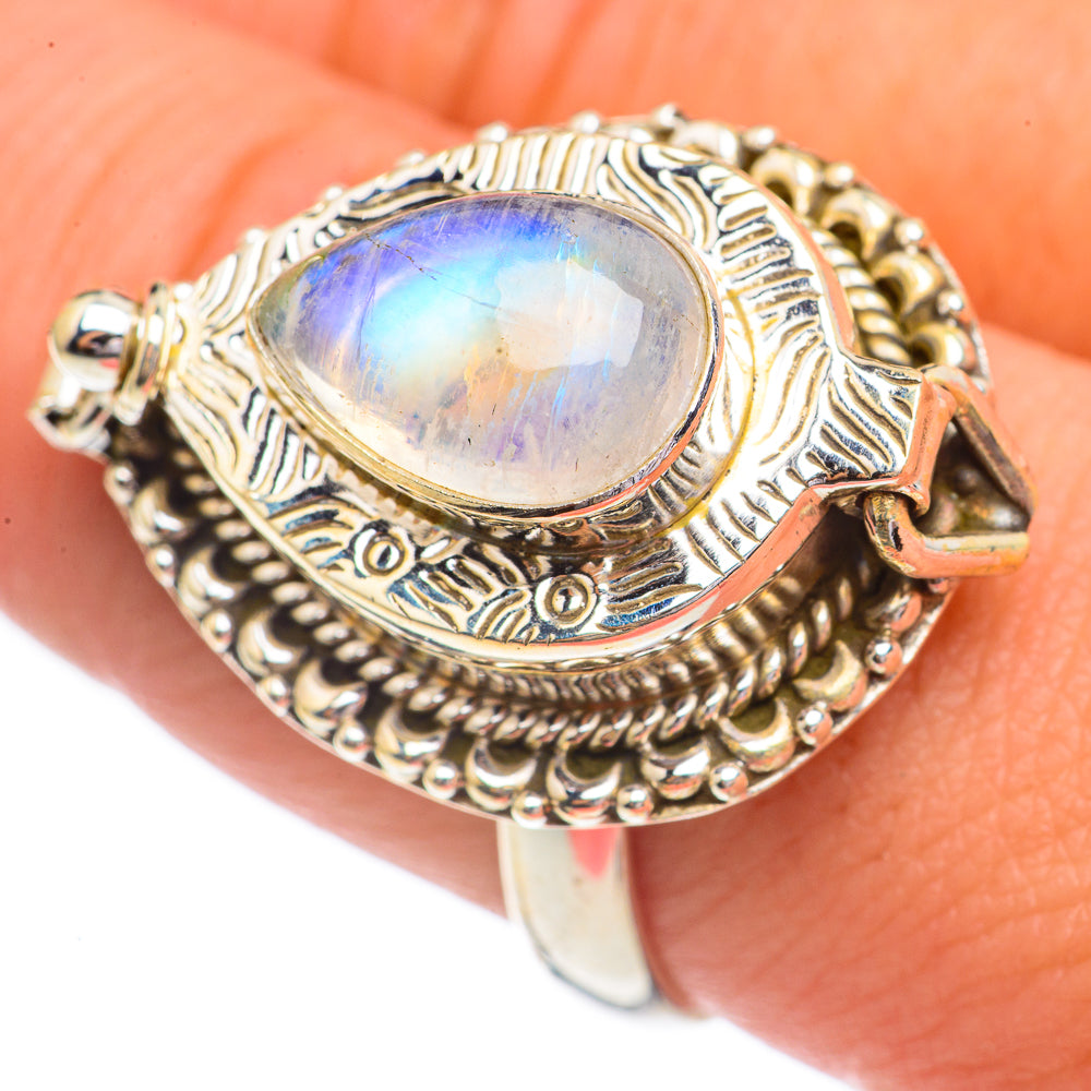 Rainbow Moonstone Rings handcrafted by Ana Silver Co - RING68979